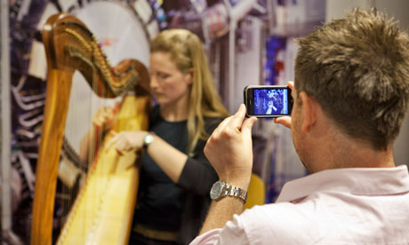 Harpist at Cern