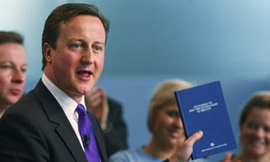 David Cameron launches his party manifesto