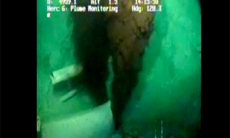 Footage of the gushing Gulf of Mexico oil well