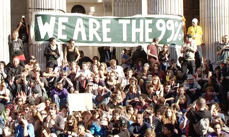 Occupy London protesters outside St Paul's cathedral