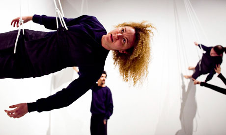 Rehearsal of Walking on the Wall at Barbican Art Gallery