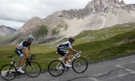Andy Schleck and Alberto Contador on the 19th stage of the Tour de France 2011