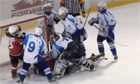 Children's ice hokey match called off in Russia after most players sin-binned for brawling - video