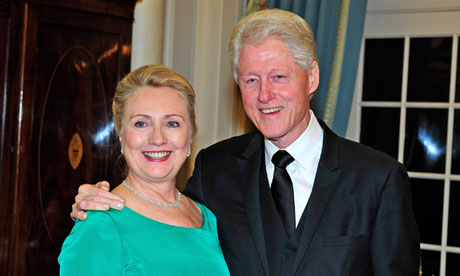 Bill and Hillary Clinton at a dinner in Washington