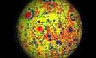 Image shows variations in moon's gravity field 