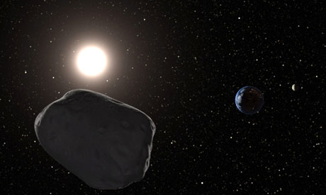 A computer generated image of a near Earth asteroid