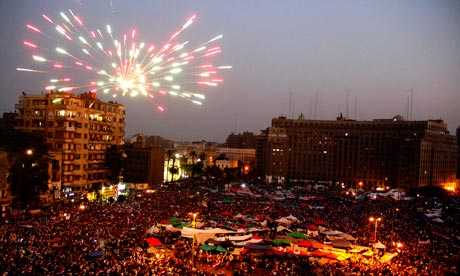Supporters of Muslim Brotherhood's Mohamed Morsi celebrate his victory in Cairo
