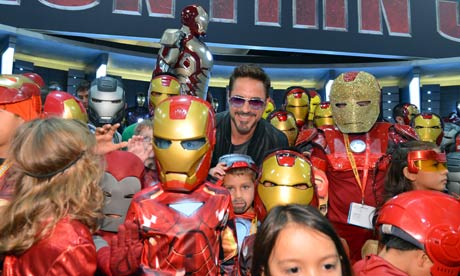 Robert Downey Jr with Marvel fans