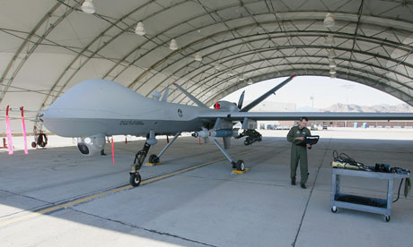 An unmanned drone at Creech air force base in Indian Springs, Nevada.