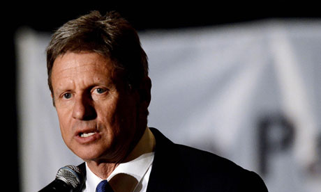 Libertarian party candidate Gary Johnson