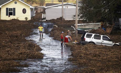 Hurricane Isaace in Braithwaite, Louisiana