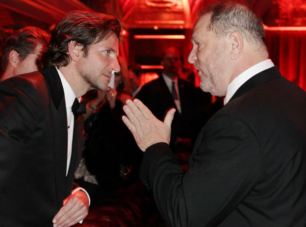 Bradley Cooper and Harvey Weinstein at The Weinstein Company's post Golden Globes party