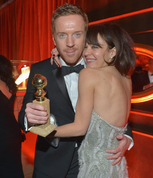 Damien Lewis and Helen McCrory at The Weinstein Company's Golden Globes bash