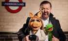 Ricky Gervais, Miss Piggy and Kermit the Frog