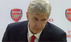 Arsenal manager Arsene Wenger reacts to his team's victory over Liverpool