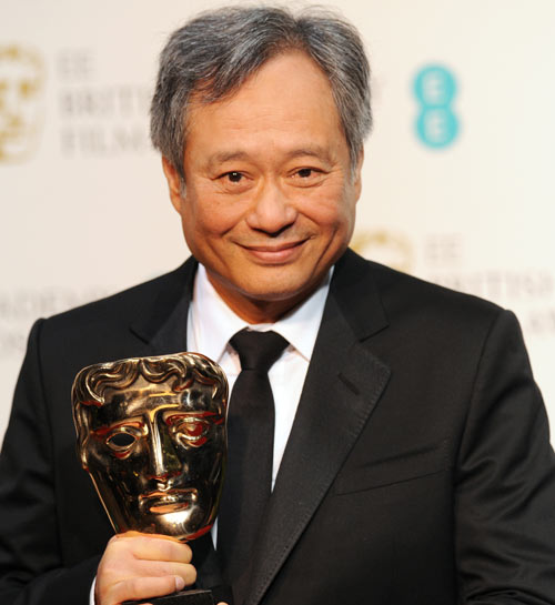 Ang Lee with the Bafta for best cinematography for Life of Pi