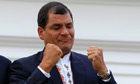Rafael Correa wins third term as Ecuador president - video