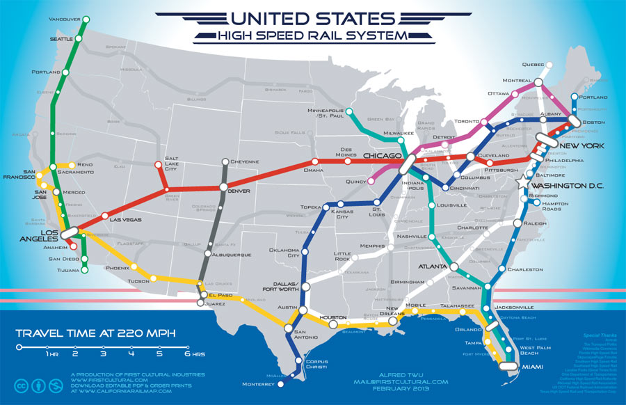 hi speed rail route map