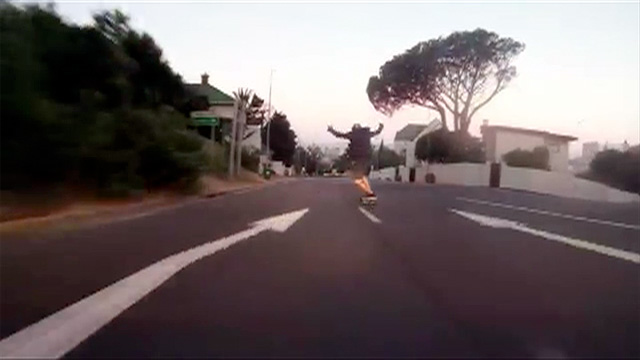 South African Skateboarder Sets Off Speed Camera - Video 