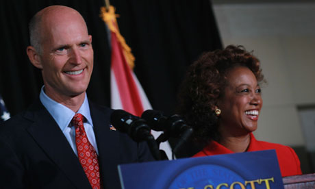 Jennifer Carroll with Florida governor Rick Scott