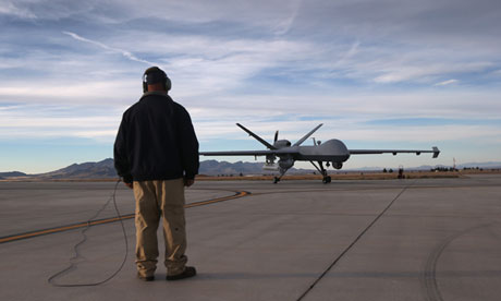 An unmanned predator drone at a US base in Arizona