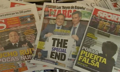 Real Madrid fans react to Mourinho's early exit - video