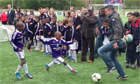 Robin van Persie dazzles kids with his freestyle football skills - video