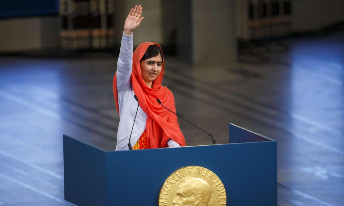 Malala Yousafzai accepts Nobel peace prize - video