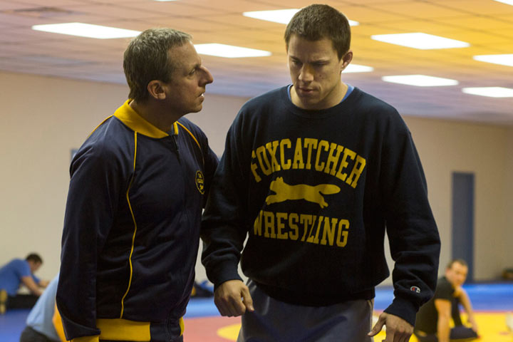Steve Carell and Channing Tatum in Foxcatcher