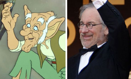 Composite of director Steven Spielberg (right) and the BFG