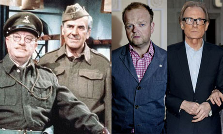 Composite of Arthur Lowe and John Le Mesurier of Dad's Army, with Toby Jones and Bill Nighy