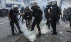 Turkish riot police tear gas