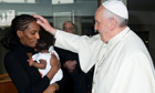 Meriam Ibrahim, her daughter Maya and Pope Francis