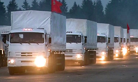 Russian trucks leave Moscow for Ukraine