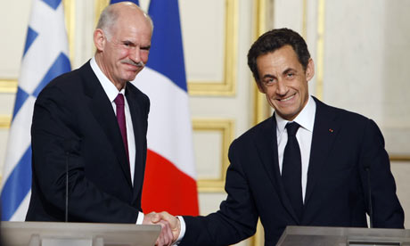 President Nicolas Sarkozy offered Greece European support and vowed to wage