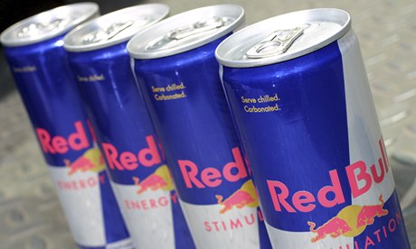 Cans of Red Bull energy drink