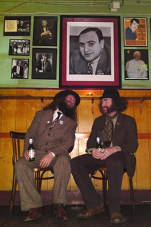 The Rubbishmen enjoy a drink in a pub