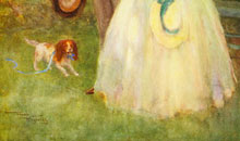 A book illustration by Frank Reynolds featuring a small dog