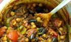 Aubergine, chickpea and tamarind stew