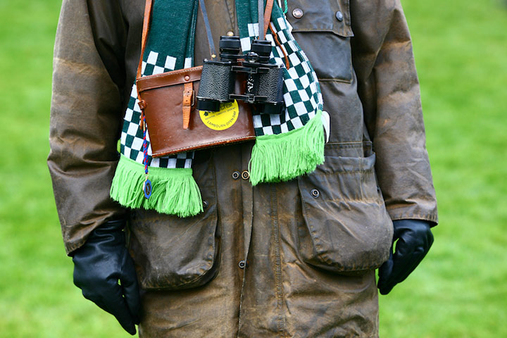 Enjoy England Newbury: A racing regular wraps wraps up against the cold weather