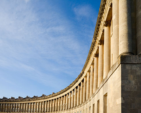 Visit South West: The Royal Crescent Bath Somerset England.