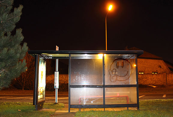 Urban catagory: Happy bus stop, by Ian Bottle.