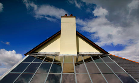 A house with solar panels