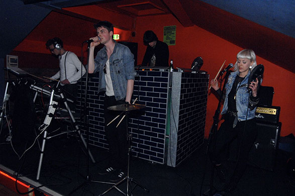   Manchester Music Tour: The band Performance entertain the tour with a few tracks.