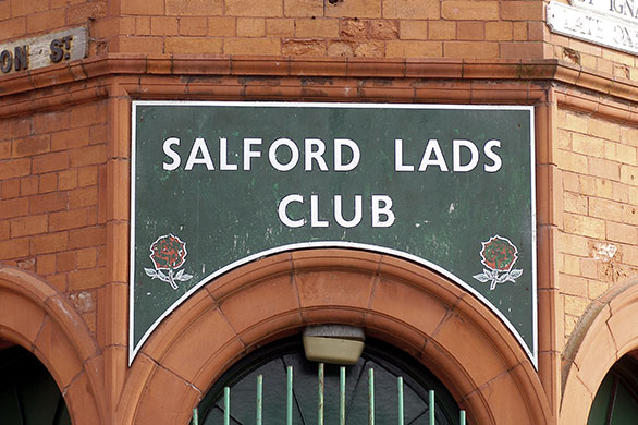   Manchester Music Tour: The famous Salford Lads Club sign.