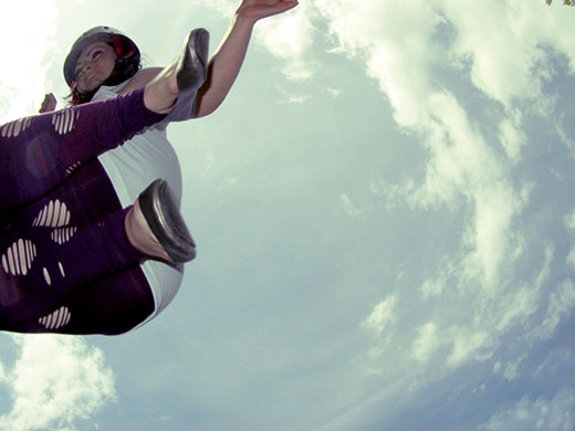 Movement: A woman, jumping