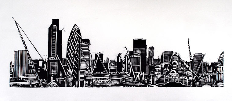 London Lives - longlist: A painting called East from New Street Square by Sasa Marinkov