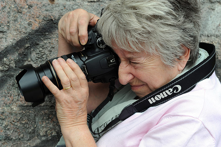 King's Cross : Myra concentrates on getting her close-up perfect.