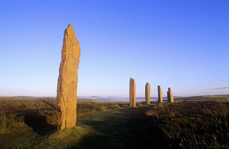 Visit Orkney: Some of the 27 remaining Neolithic stones of the Ring of Brodgar