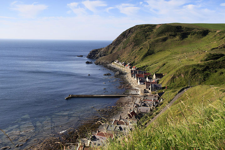Aberdeen Grampian: The small fishing community at Crovie in Gamrie Bay